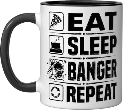 Taza Cerámica Pickleball Competitiva Negro/Blanco