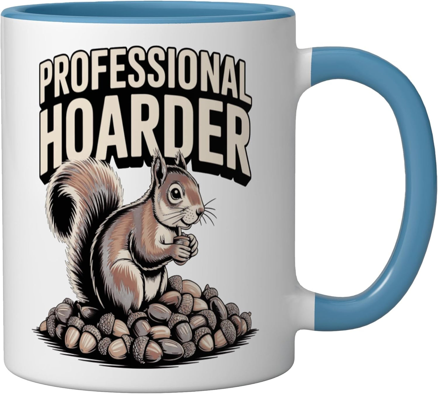 Taza Cerámica Humor Squirrel Colectora Azul/Blanco