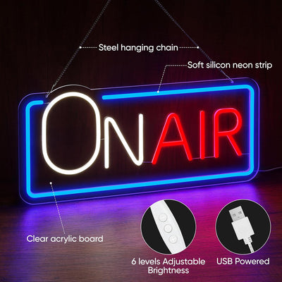 Letrero LED neón regulable USB para estudio grabación y decoración