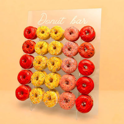 Soporte pared donas 22x26pulg acrílico transparente para fiestas
