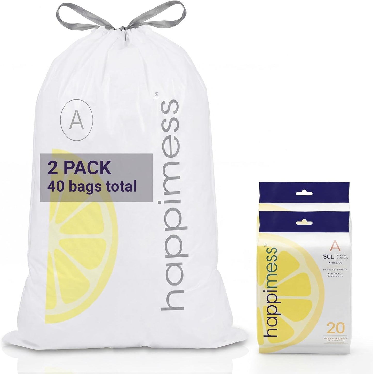 Bolsas basura con cordón 8gal aroma limón MDPE 40uds
