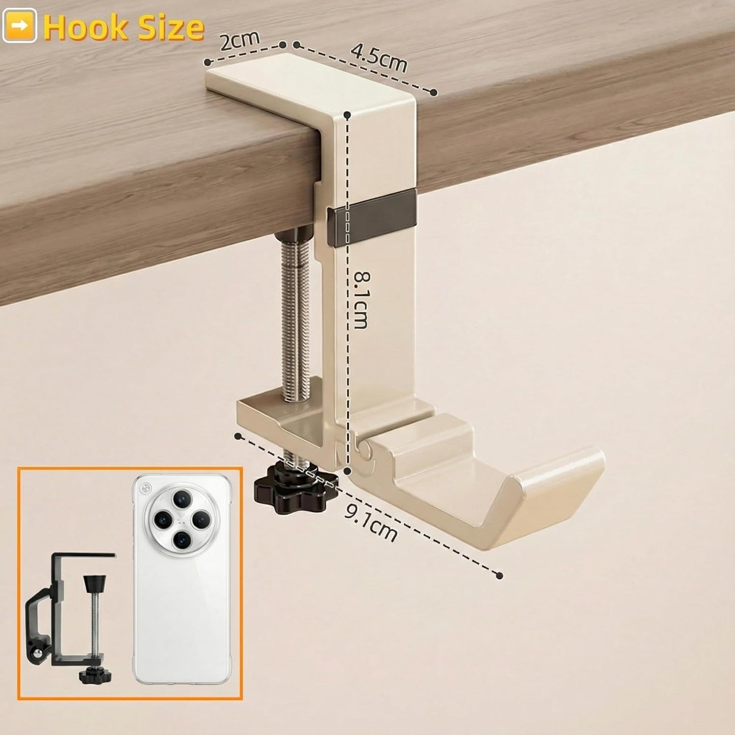 Gancho auriculares ajustable para escritorio pack 2 blanco