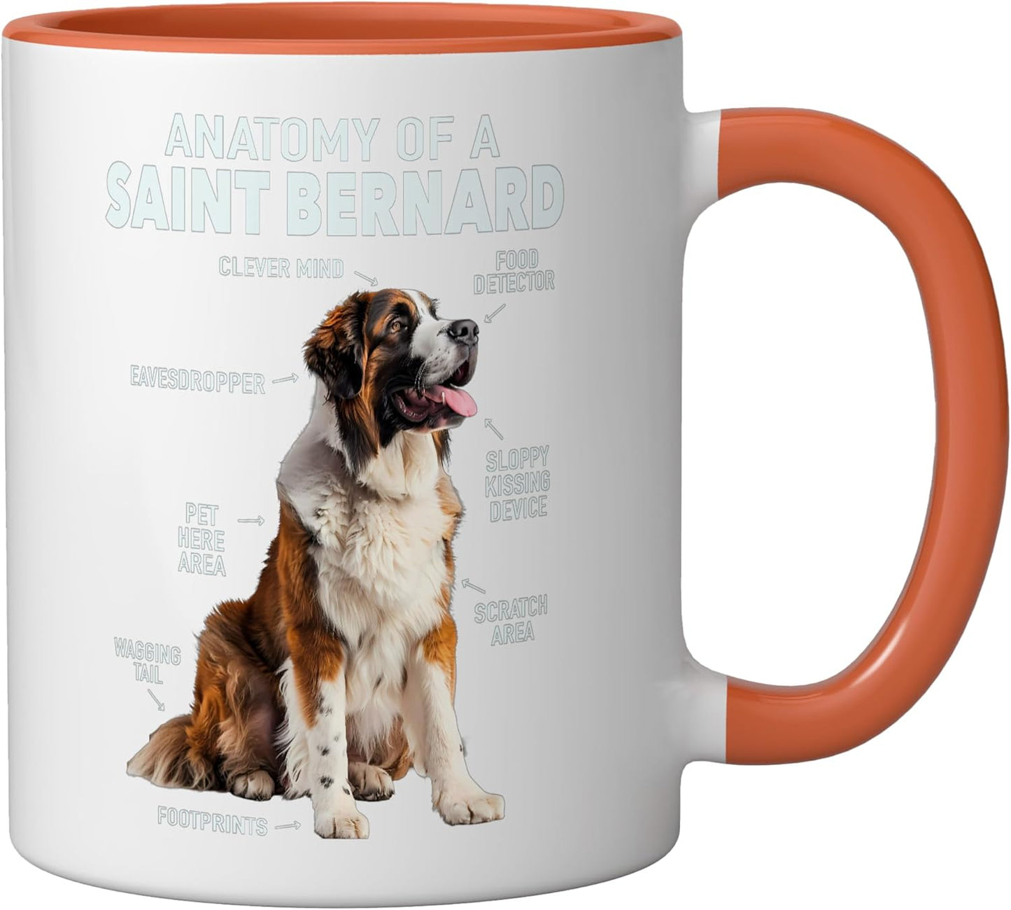 Taza Cerámica Saint Bernard Naranja/Blanco