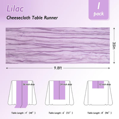 Camino mesa estopilla morado 35x120pulg set 3 para baby shower boda