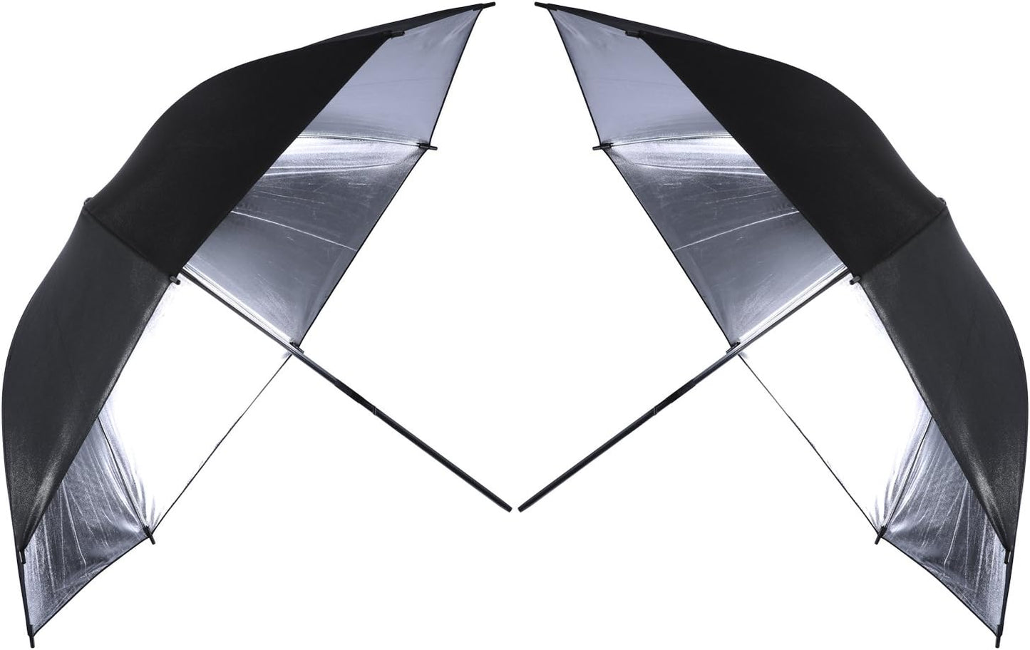 2 Pzas Paraguas Iluminación Profesional Negro/Plata