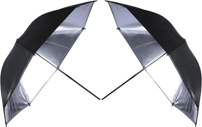 2 Pzas Paraguas Iluminación Profesional Negro/Plata