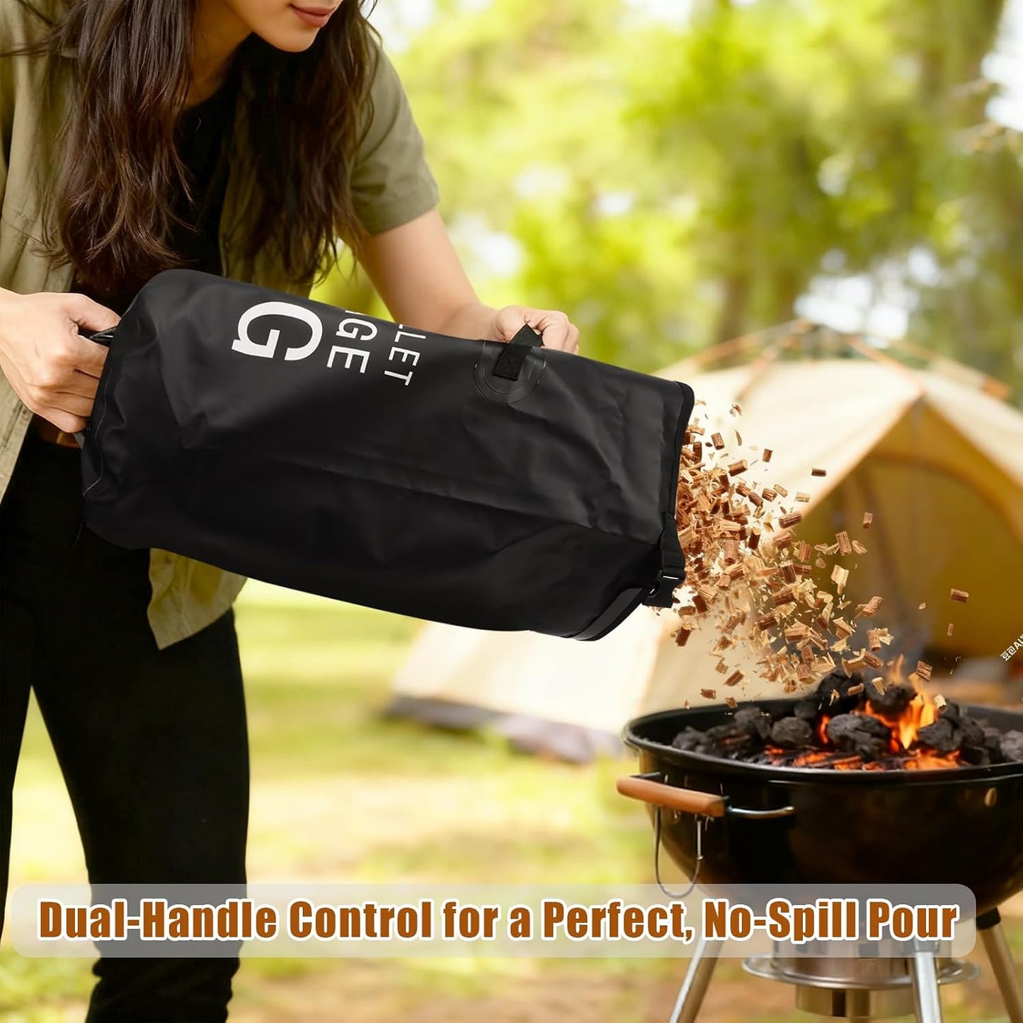 Bolsa almacenamiento pellets madera 22lb contenedor PVC 500D