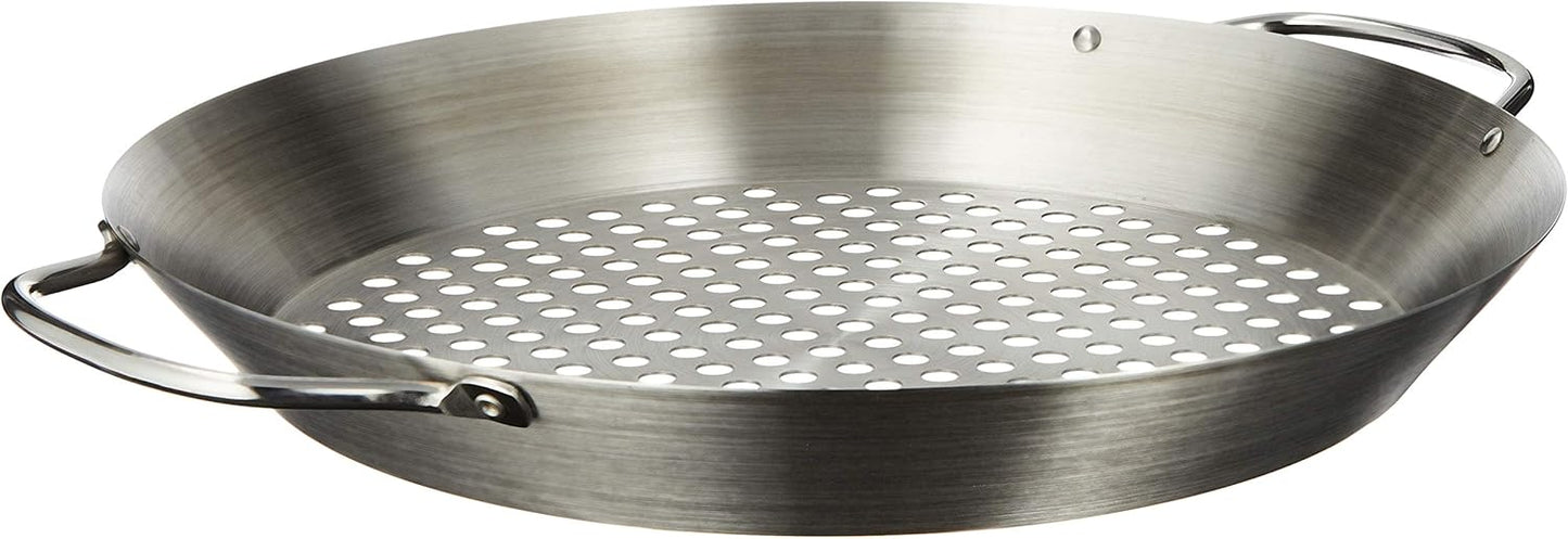 Sartén acero inox 12pulg asas color plata modelo BBQ122
