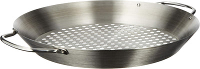 Sartén acero inox 12pulg asas color plata modelo BBQ122