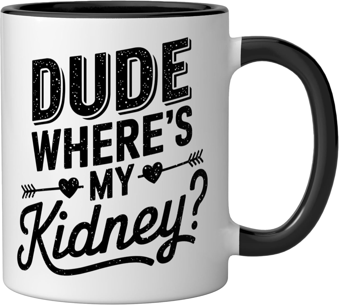 Taza cerámica para sobreviviente de riñón negro/blanco