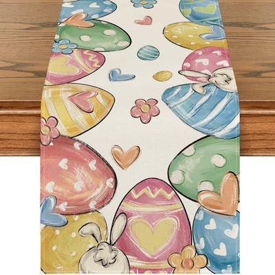 Camino de mesa Pascua con huevo de conejo mantel rectangular decoracion hogar