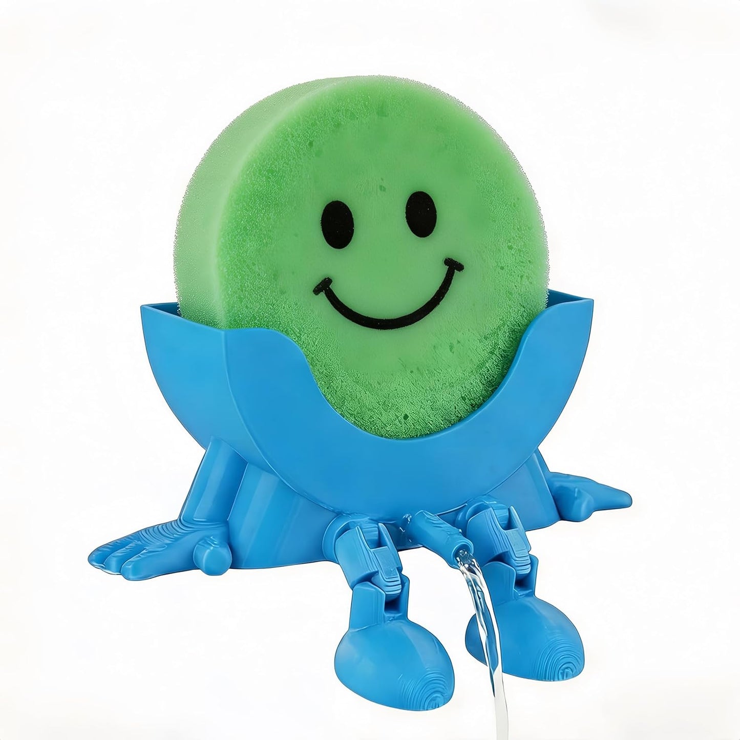 Soporte esponja colgante fregadero drenable azul