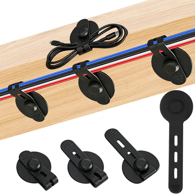 Organiz. cables silicona autoadhesiva para hogar y cocina