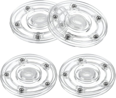 Set 4 Lazy Susan acrílico 4.7pulg rod. plástico organiz. cocina