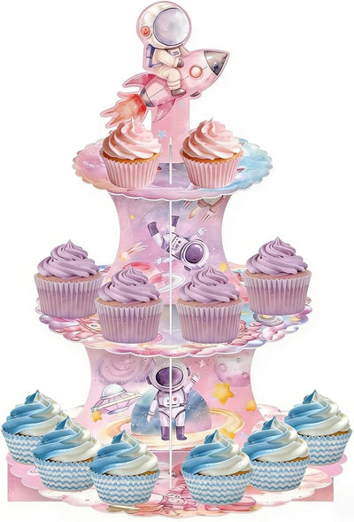 Soporte cupcakes astronauta 3 niveles fiestas espaciales