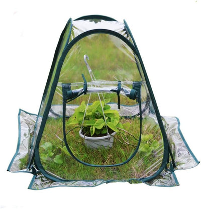 Mini invernadero 27x27x31pulg PVC acero cierre cremallera verde