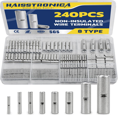 Kit conectores extremo no aislados 240 pzas AWG26-6