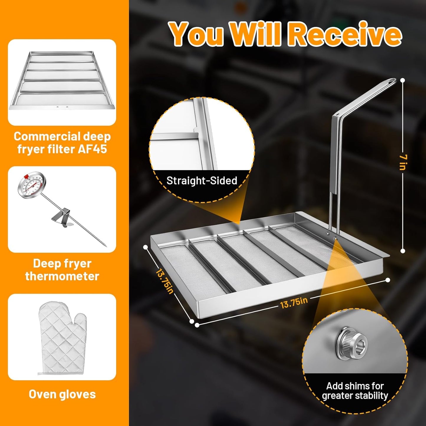 Filtro freidora acero inox 304 550micrones