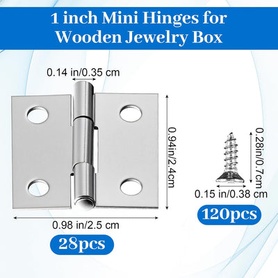 Bisagras acero inox 1pulg para caja madera manualidades