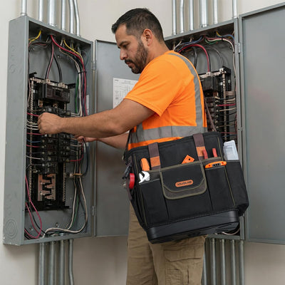 Bolsa herramientas electricista 50 bolsillos 14pulg lona encerada