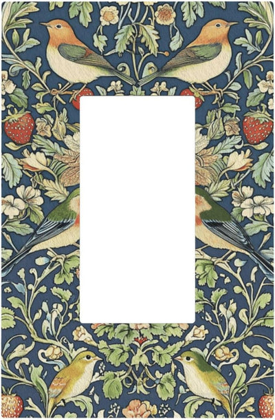 Cubiertas enchufe decorativas con diseño pájaros y flores vintage