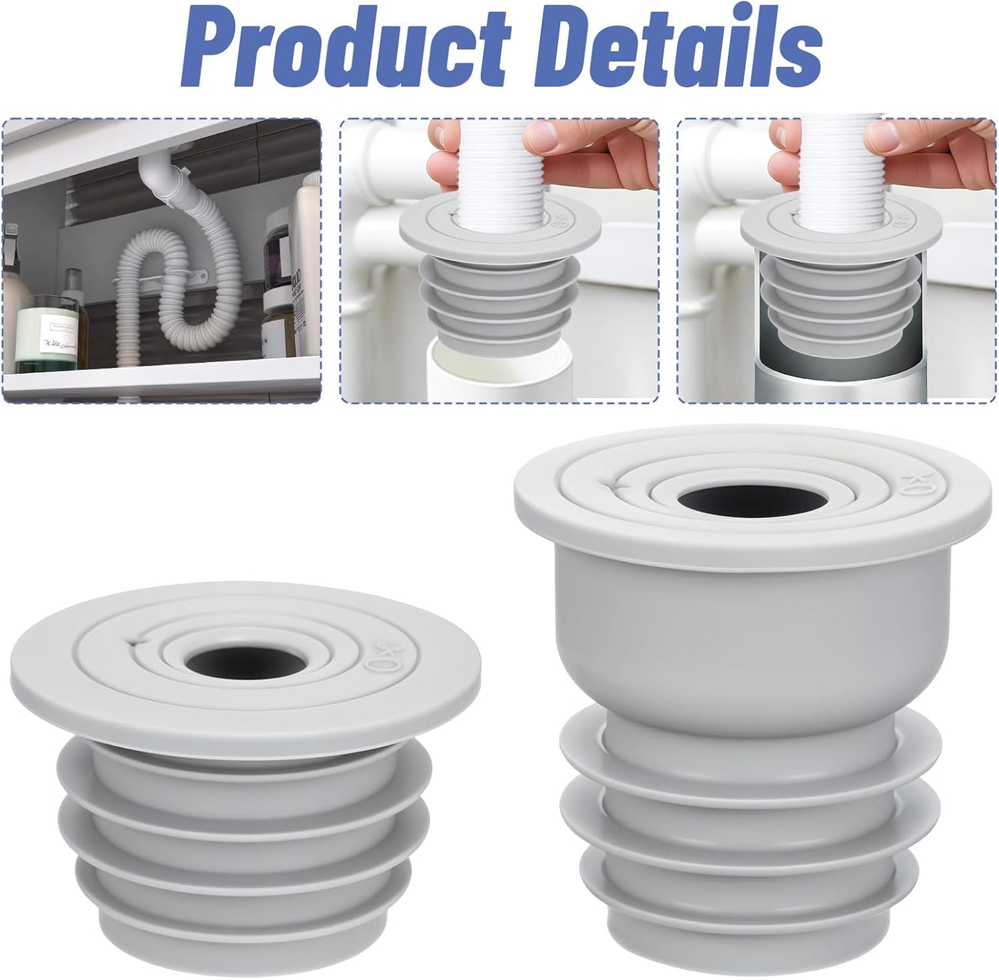 2 Tapones Silicona Sellado Manguera Drenaje Lavadora