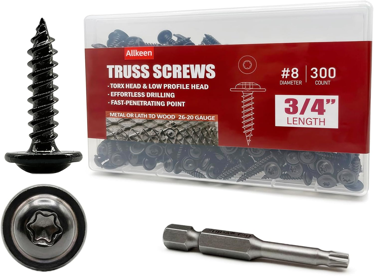 300 Pzas tornillos truss T20 autoatascantes negro