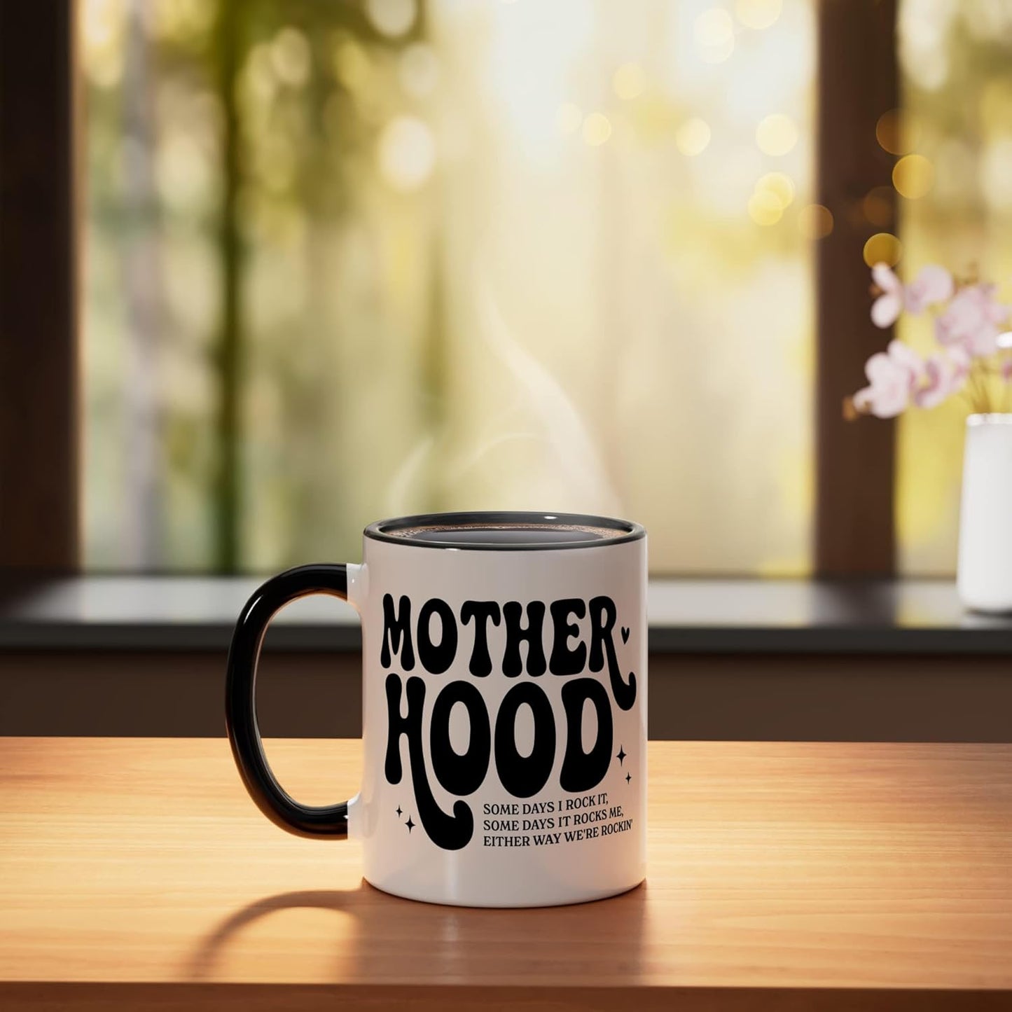 Taza Cerámica Humorística para Mamá Negro/Blanco