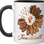 Taza cerámica Juneteenth Melanin Sunflower para mujeres niñas niños adolescentes negro/blanco
