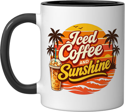 Taza cerámica para amante del café Iced Coffee y Black/White