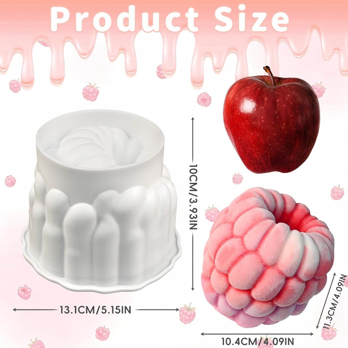 Molde para mousse de fresa grande de silicona para repostería profesional