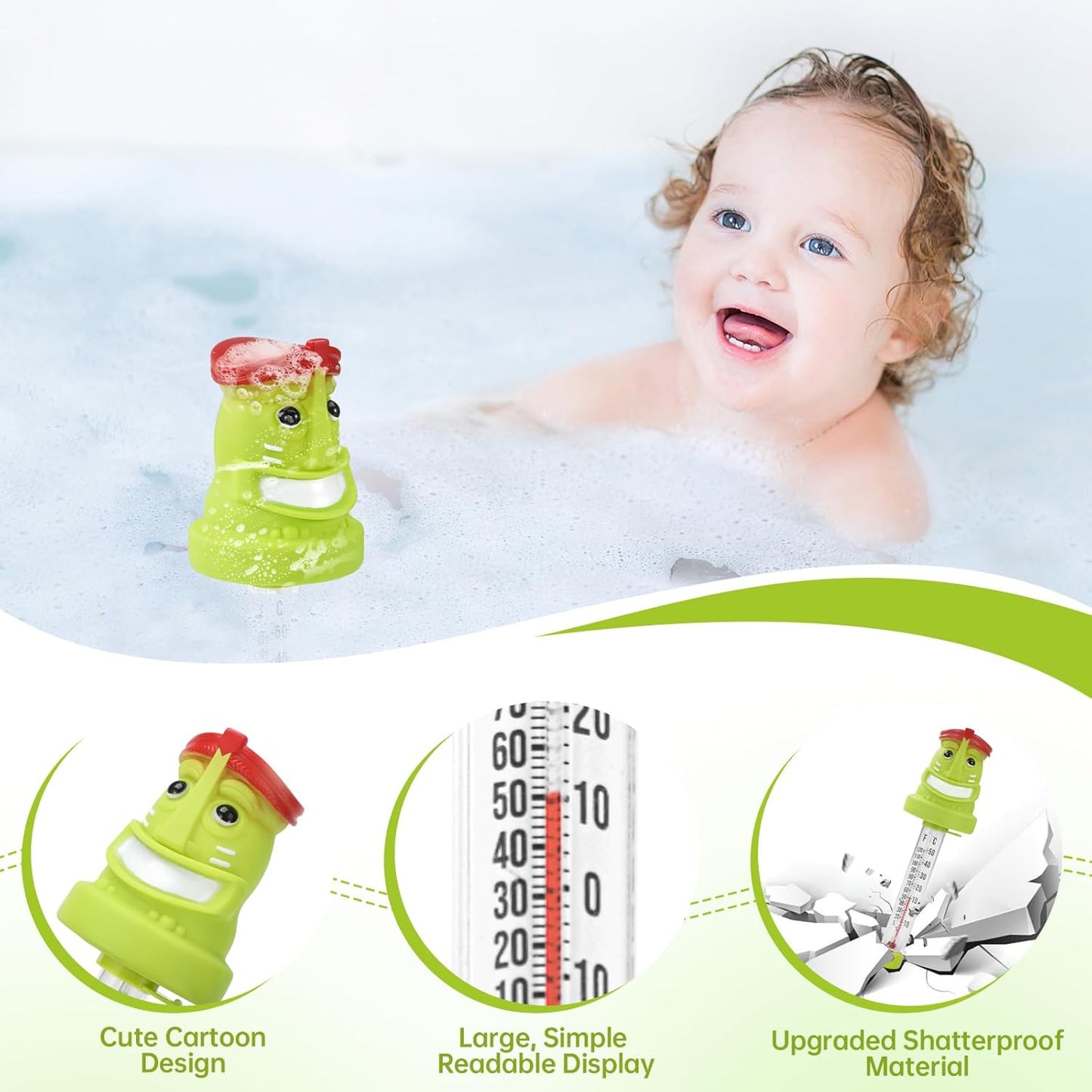 Termómetro flotante piscina pantalla grande cuerda resistente