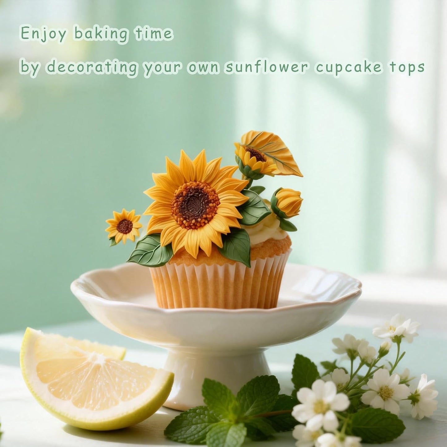 Molde de silicona 3D de girasol para decoración de pasteles, gomitas y velas