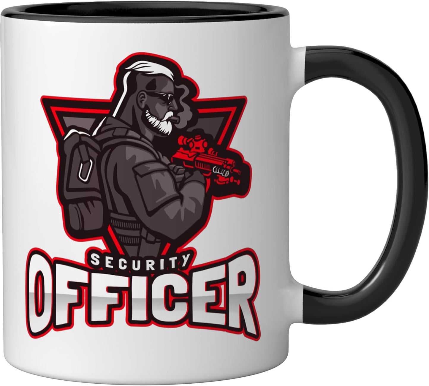 Taza Cerámica Seguridad Negro/Blanco