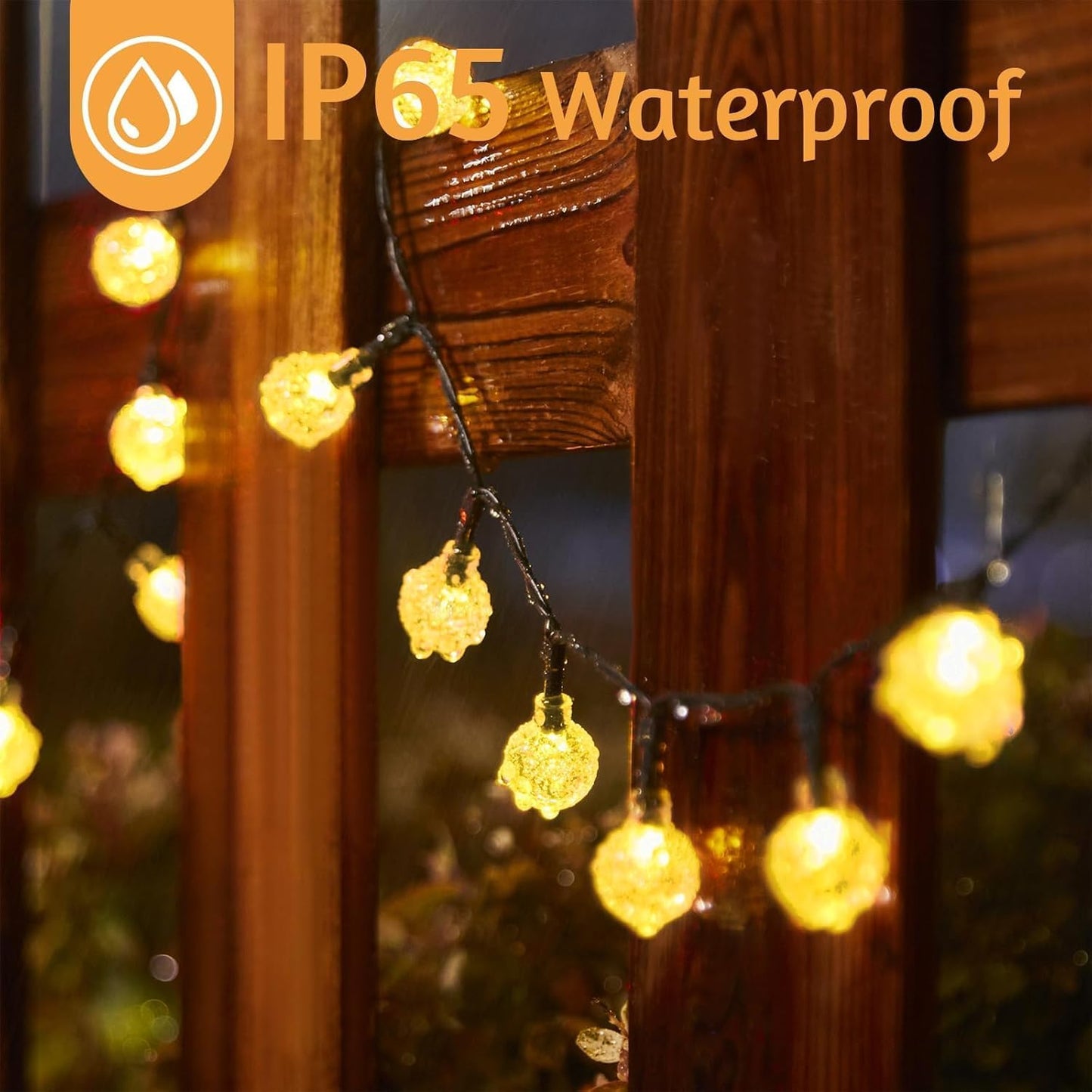 Pack 2 tiras LED solares 120 luces impermeables 72pies para jardín