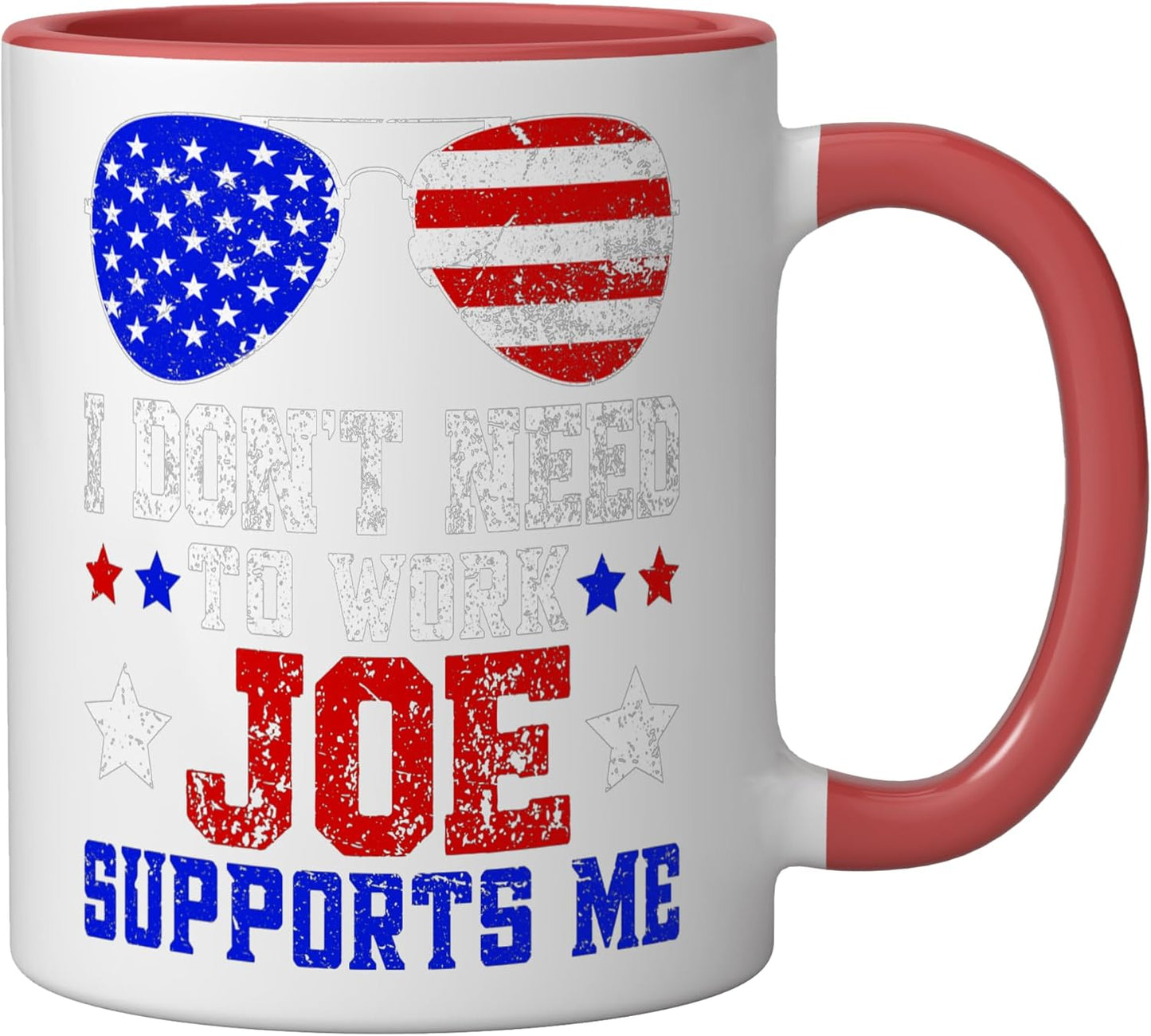 Taza Cerámica Roja/Blanca Soporte para Joe