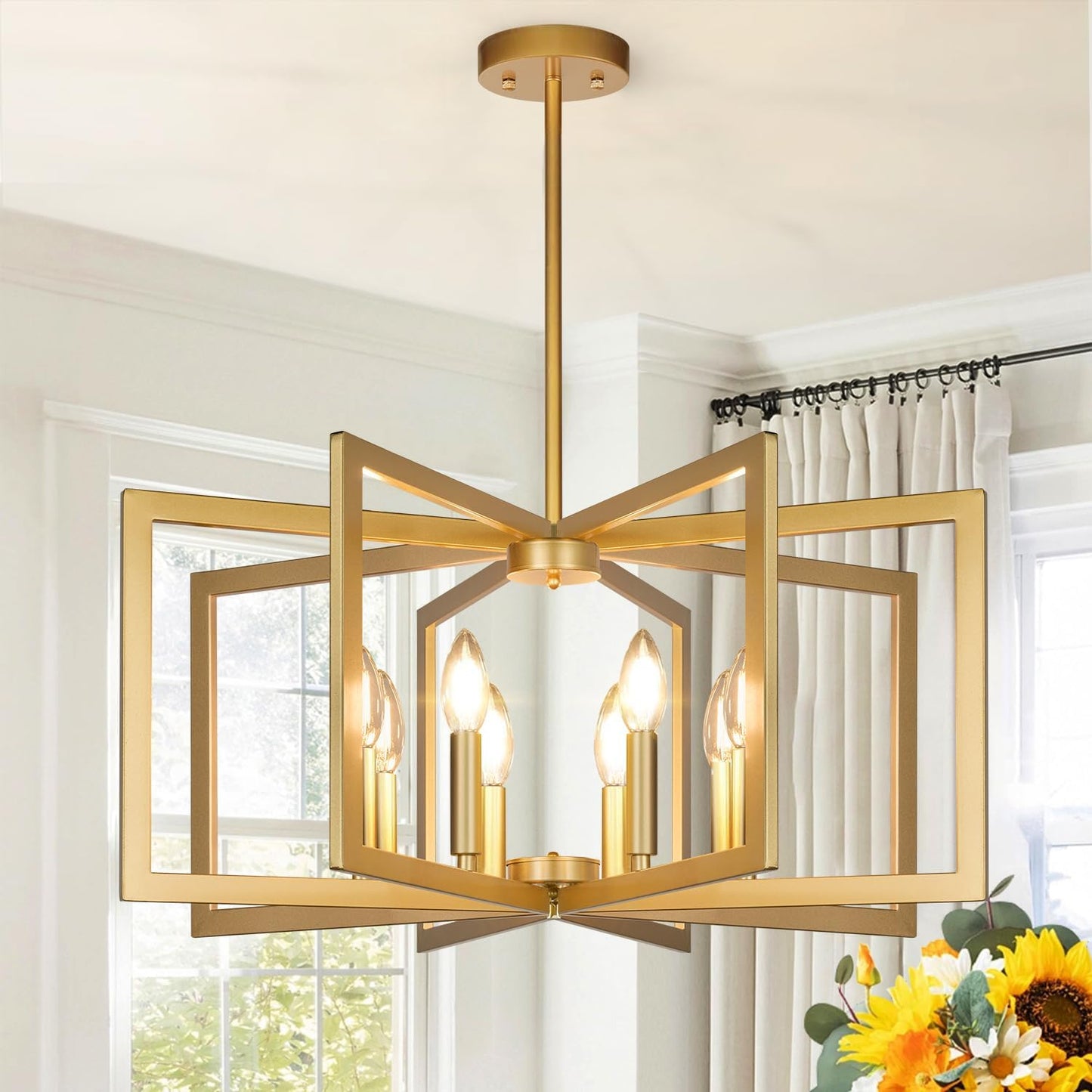 Candelabro dorado moderno 28pulg para comedor y cocina