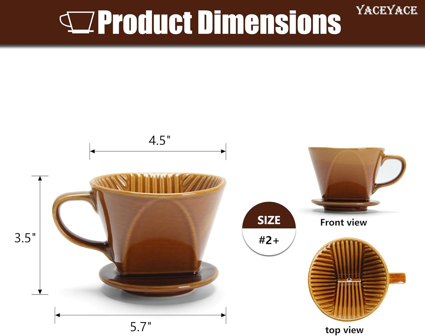 Cafetera de cerámica marrón para verter café