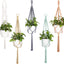 Ganchos macramé algodón para plantas interiores y exteriores set 5