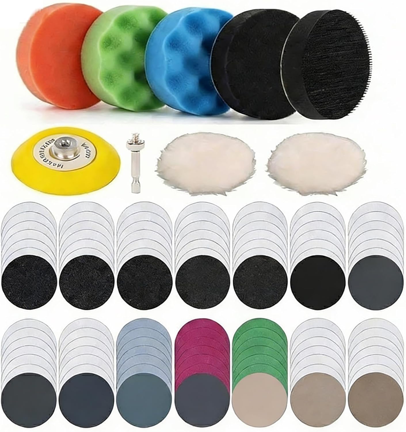 Kit lijado 3pulg faros grano 60-10000 carburo silicio espuma