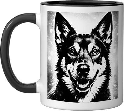 Taza Cerámica Estilo Arte Canino Negro/Blanco