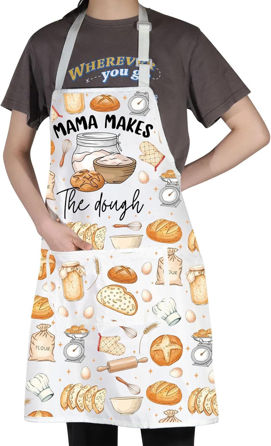 Delantal para hornear pan y panadería, regalo para mamá