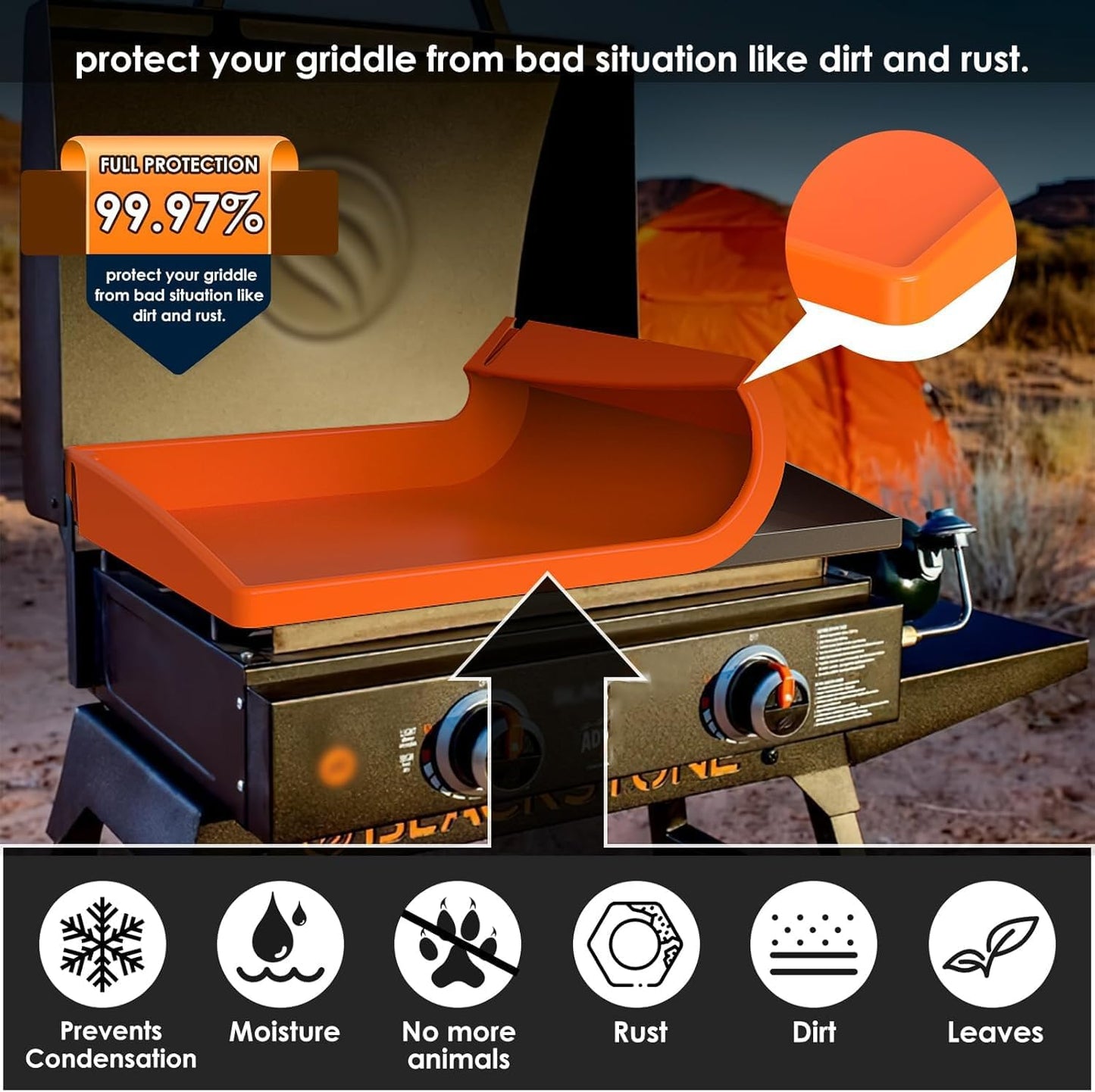 Tapete silicona Blackstone 22pulg borde completo grado alimenticio