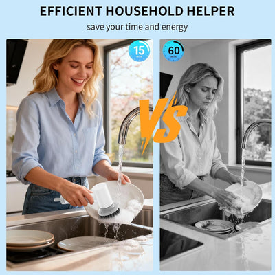 Cepillo eléctrico inalámbrico 3 cabezales baño cocina hogar