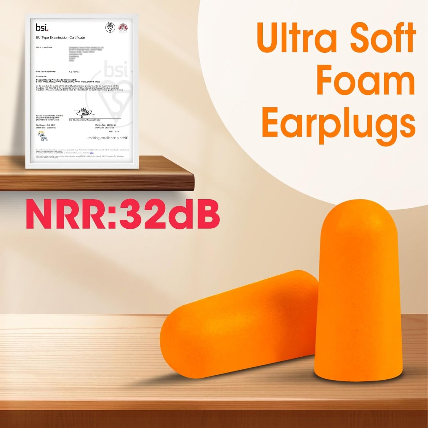 100 Pzas Tapones Oído Espuma NRR 32dB para Dormir