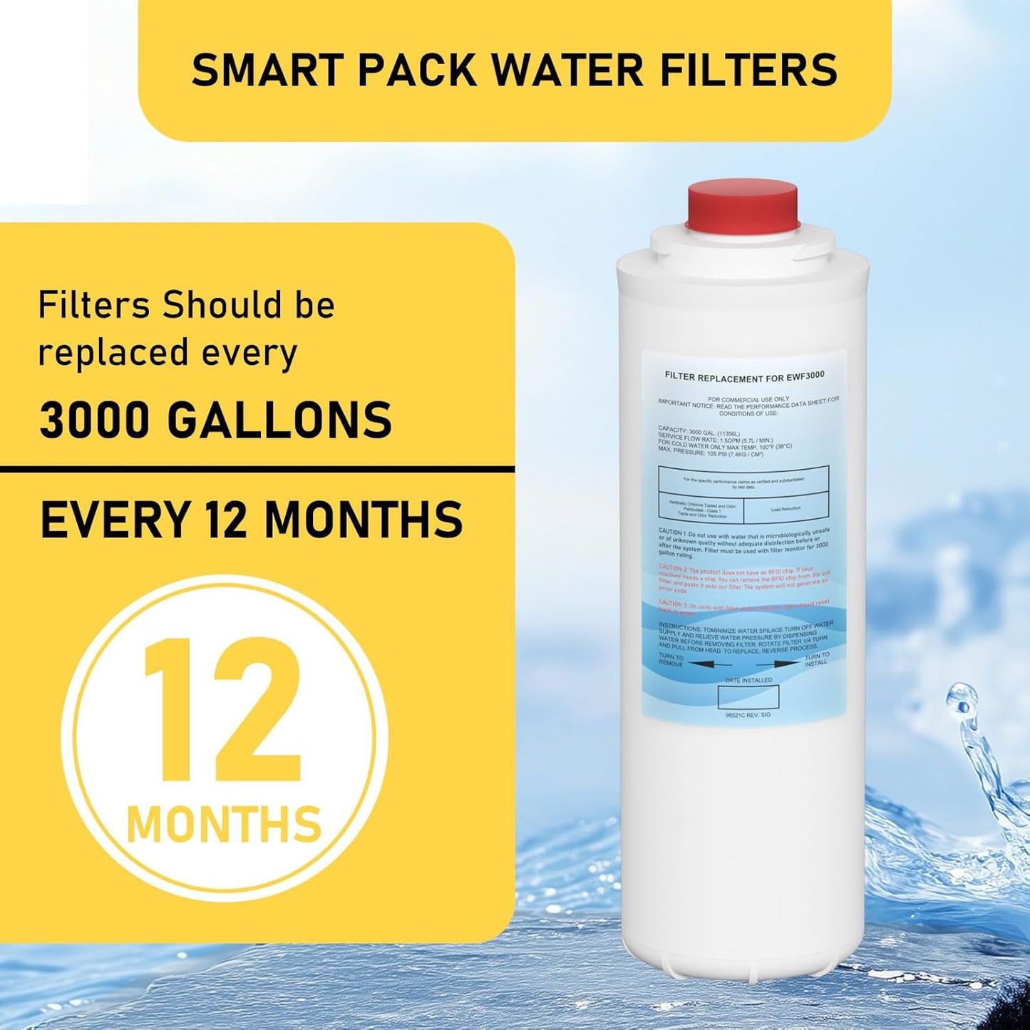 Filtro agua repuesto 3000gal comp EWF3000 ERF750