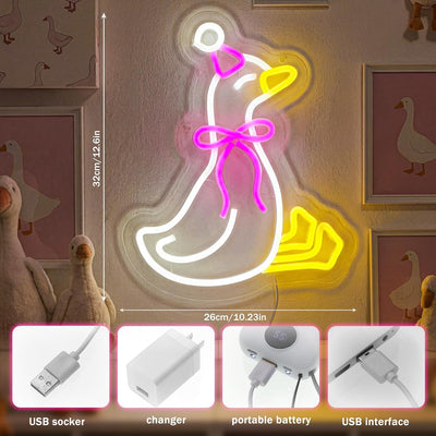 Letrero neón LED con USB lazo rosa para decorar