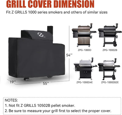 Cubierta parrilla pellets 55pulg tela poliéster 600D impermeable