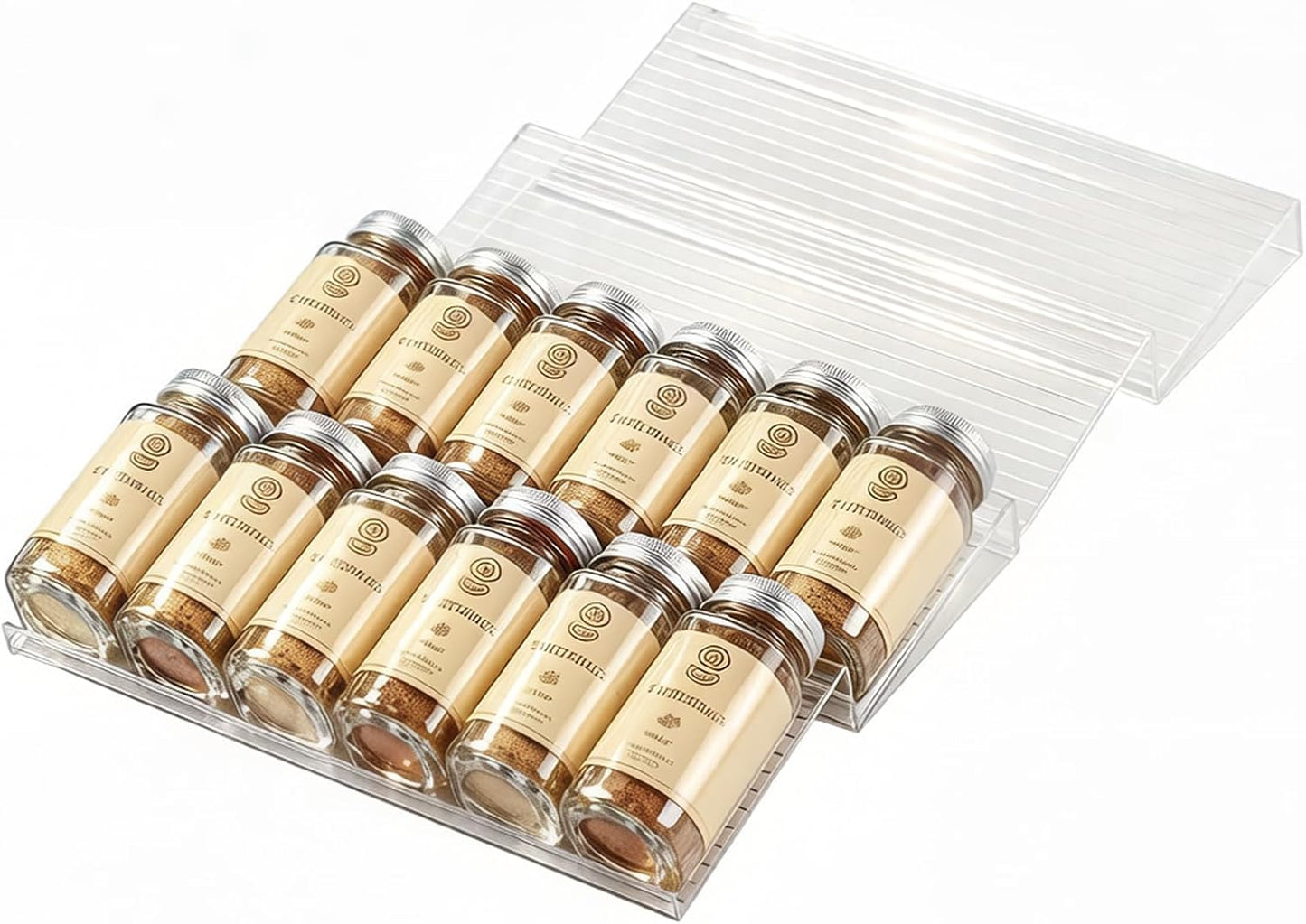 Organizador acrílico para especias 4 niveles expandible 11-22 pulgadas