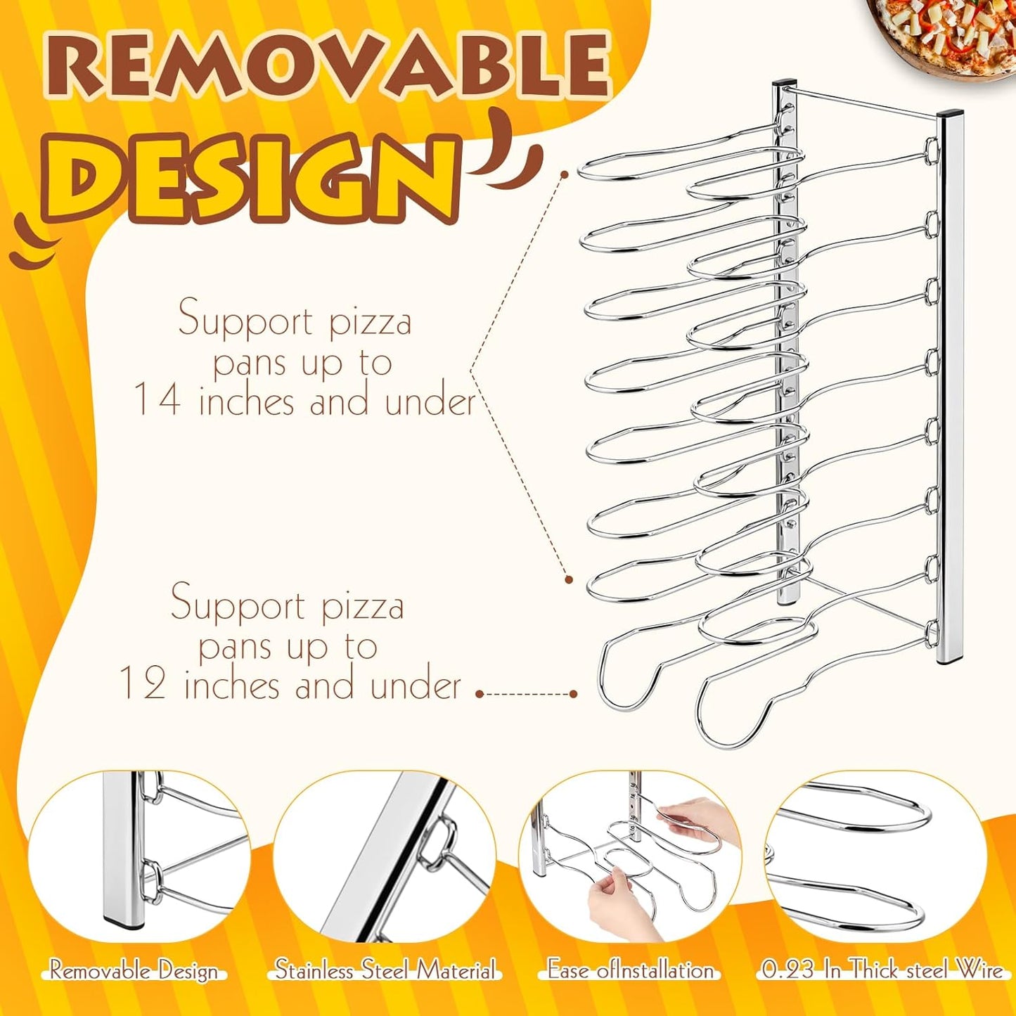 Estante pizza 8 niveles aluminio flexible